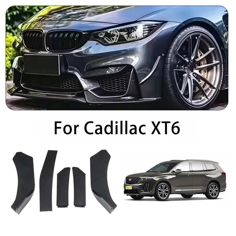 For Cadillac XT6 body kits 5-Segment Adjustable Front Bumper Lip Splitter Body Kit