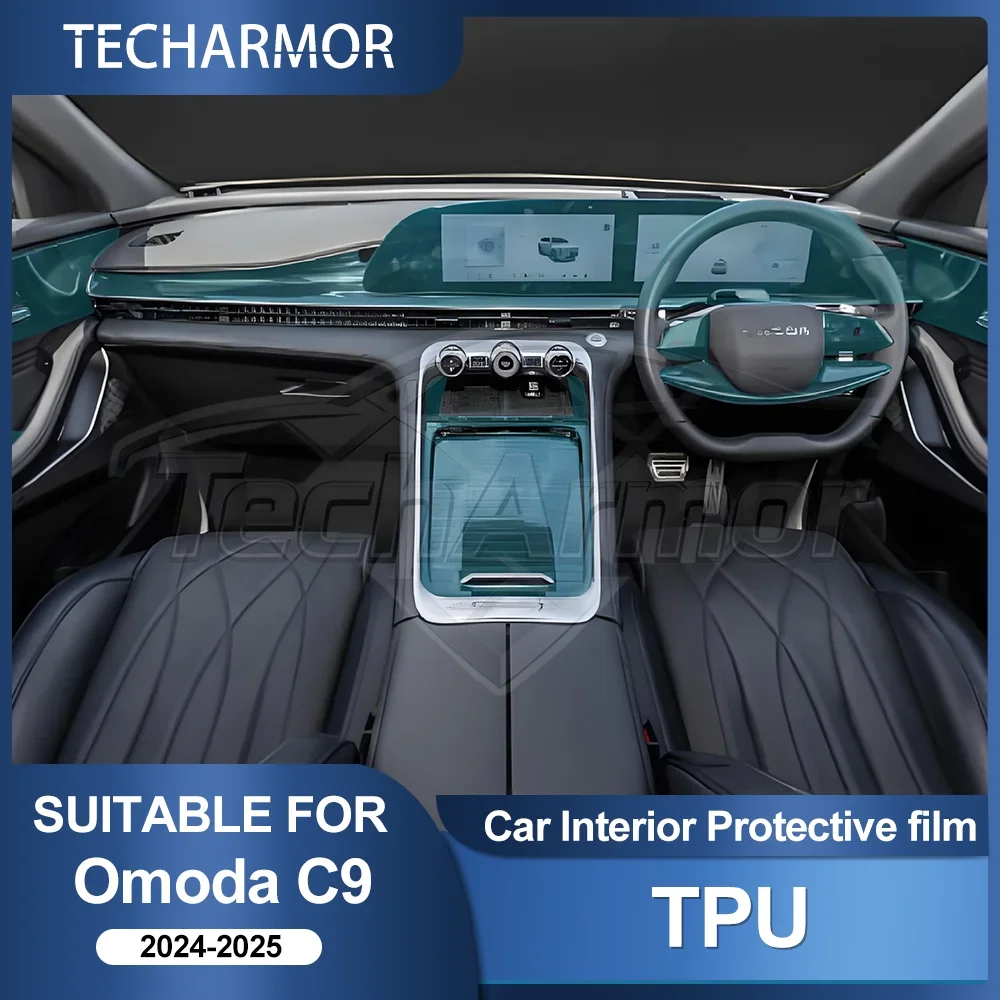 Transparent Anti-tear Car Interior TPU Protector Anti-scratch Film For Omoda C9 2024-2025 Auto Protective Stickers Accessories