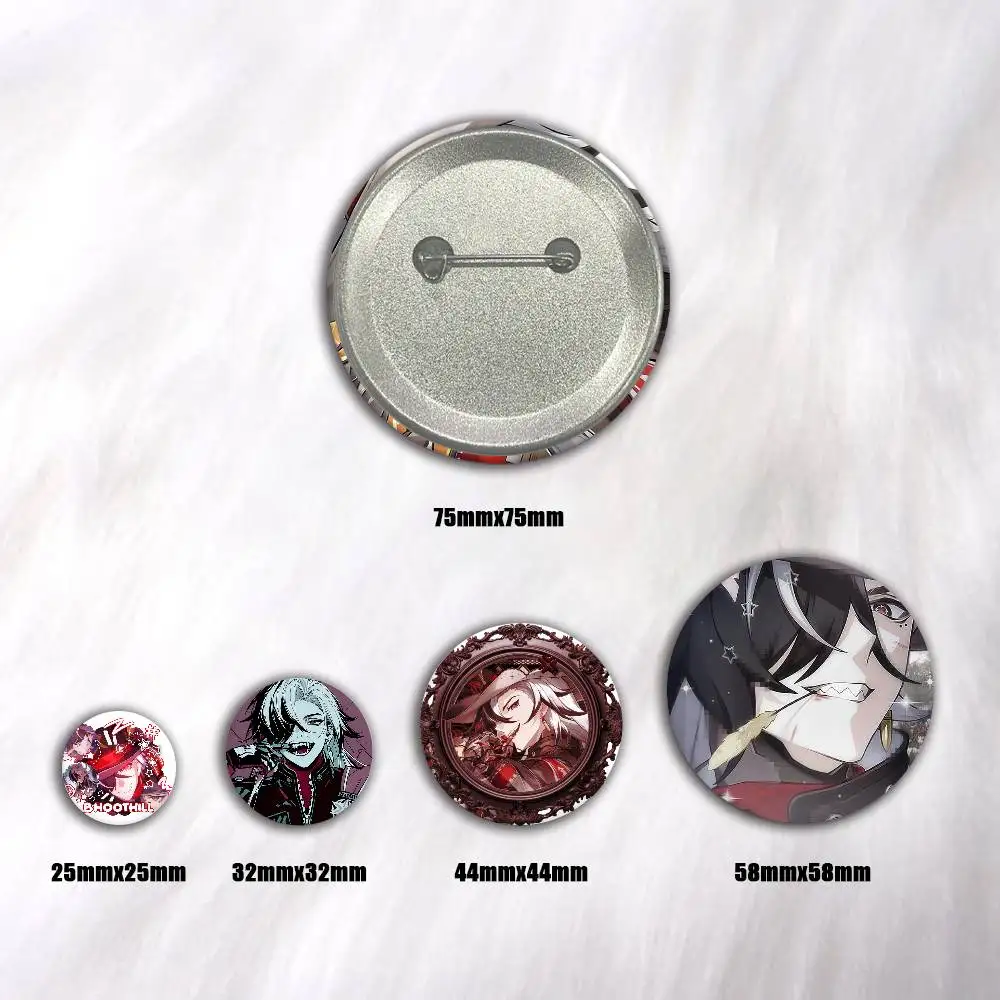 A-Boothill Honkai Star Rail Badge On Backpack Accessories Manga Icons Pins Round Cartoon Brooches For Clothes Bag Decor Gifts