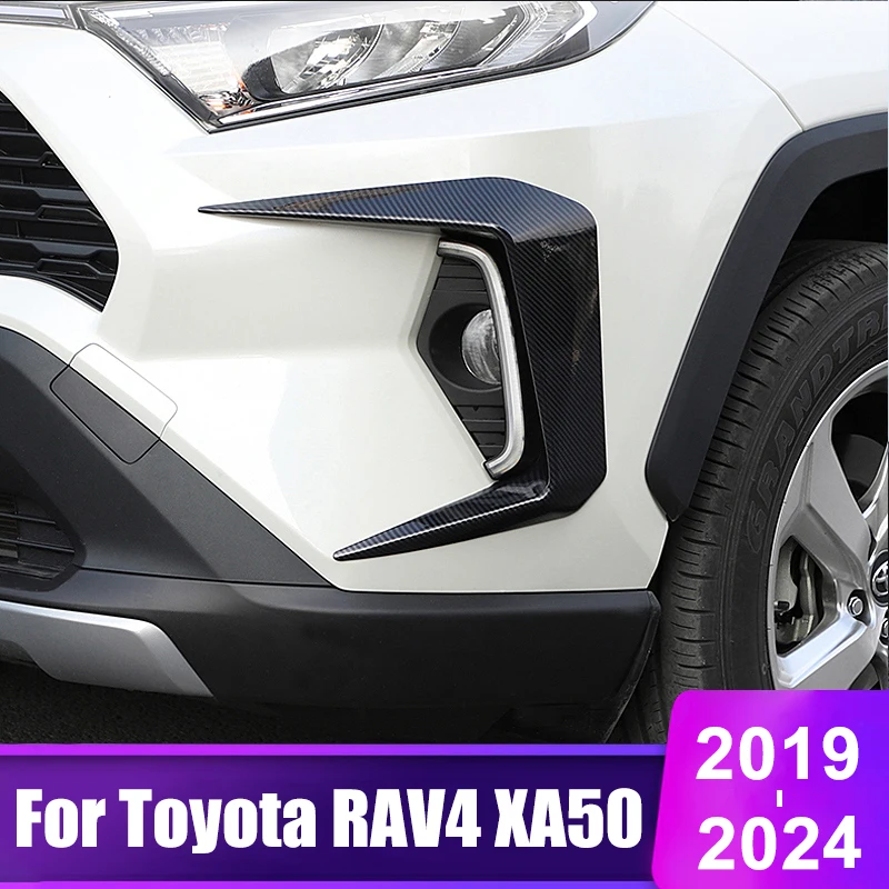 For Toyota RAV4 2019 2020 2021 2022 2023 2024 XA50 Hybrid Car Front Fog Lamp Eyebrow Spoiler Wind Knife Blade Cover Accessories