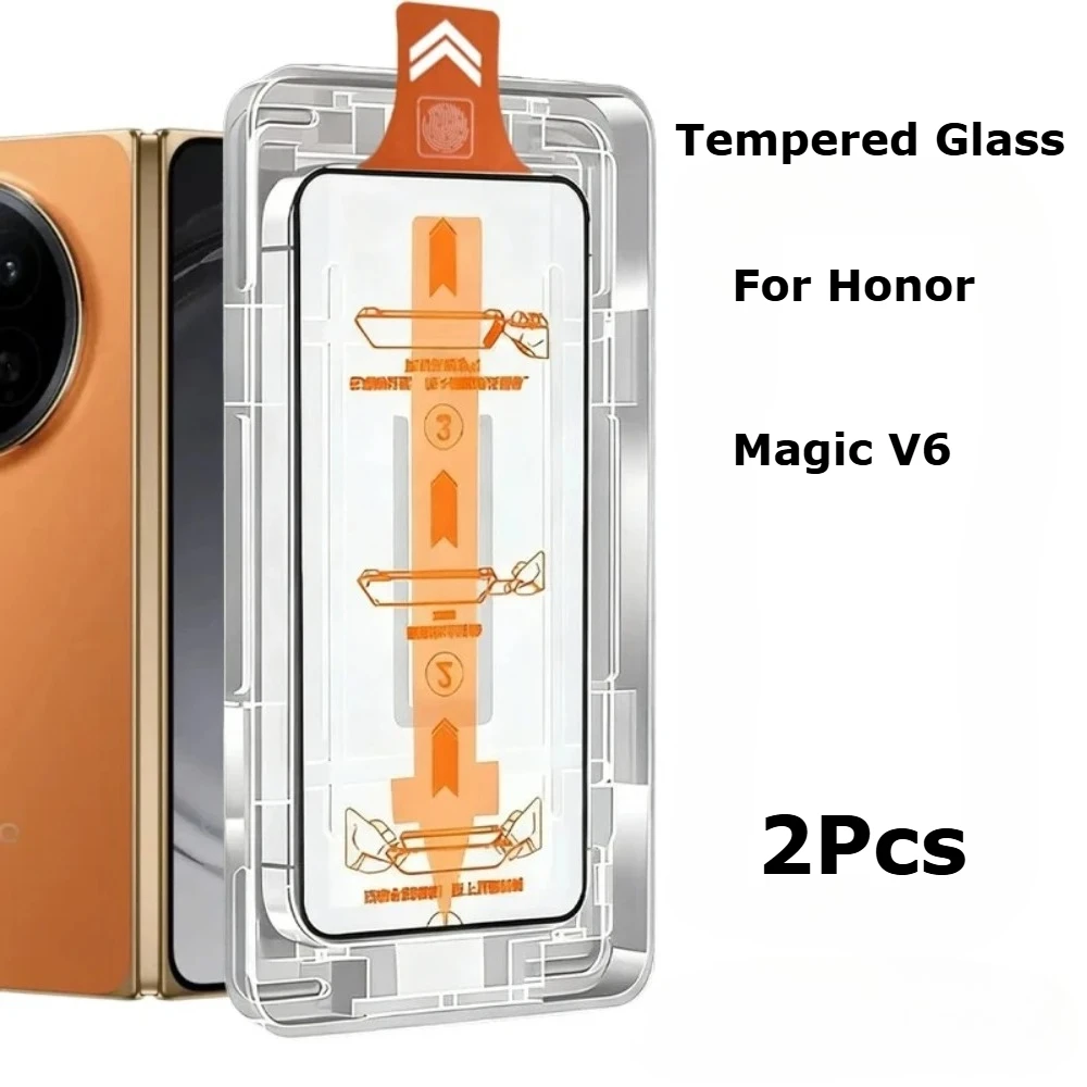 2 Stück gehärtetes Glas für Honor Magic V6, einfache Installation, Displayschutzfolien, HD, klar, kratzfest, Schutzfolien für Honor Magic V6