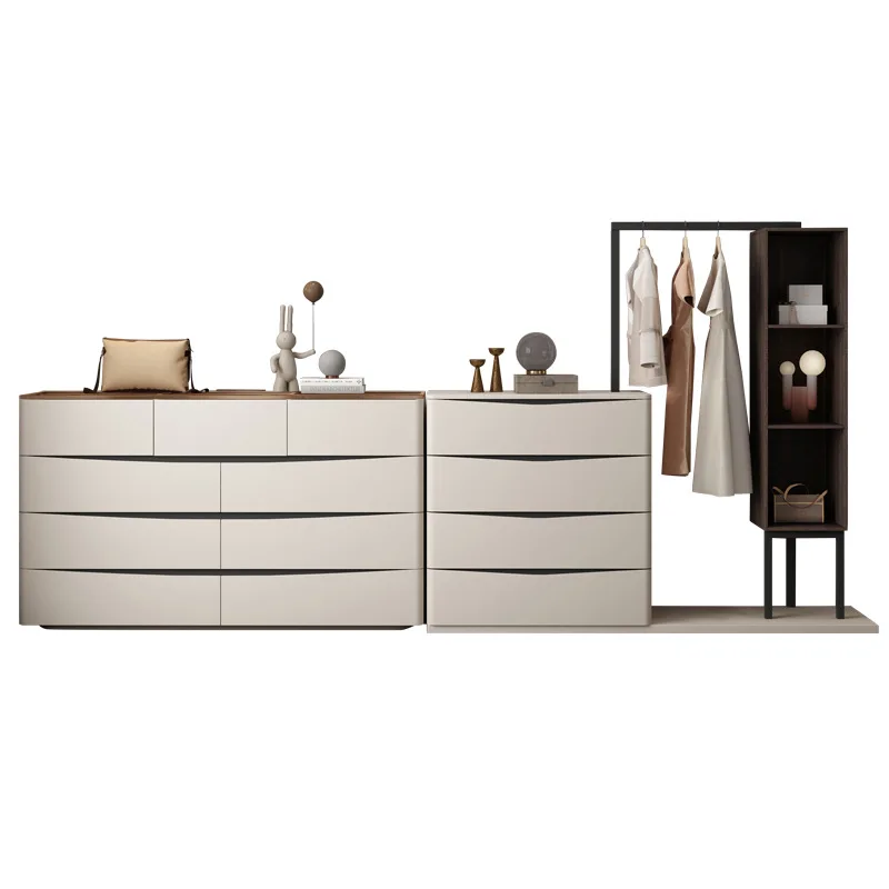 

Bedroom chest storage hanger solid wood combination integrated floor