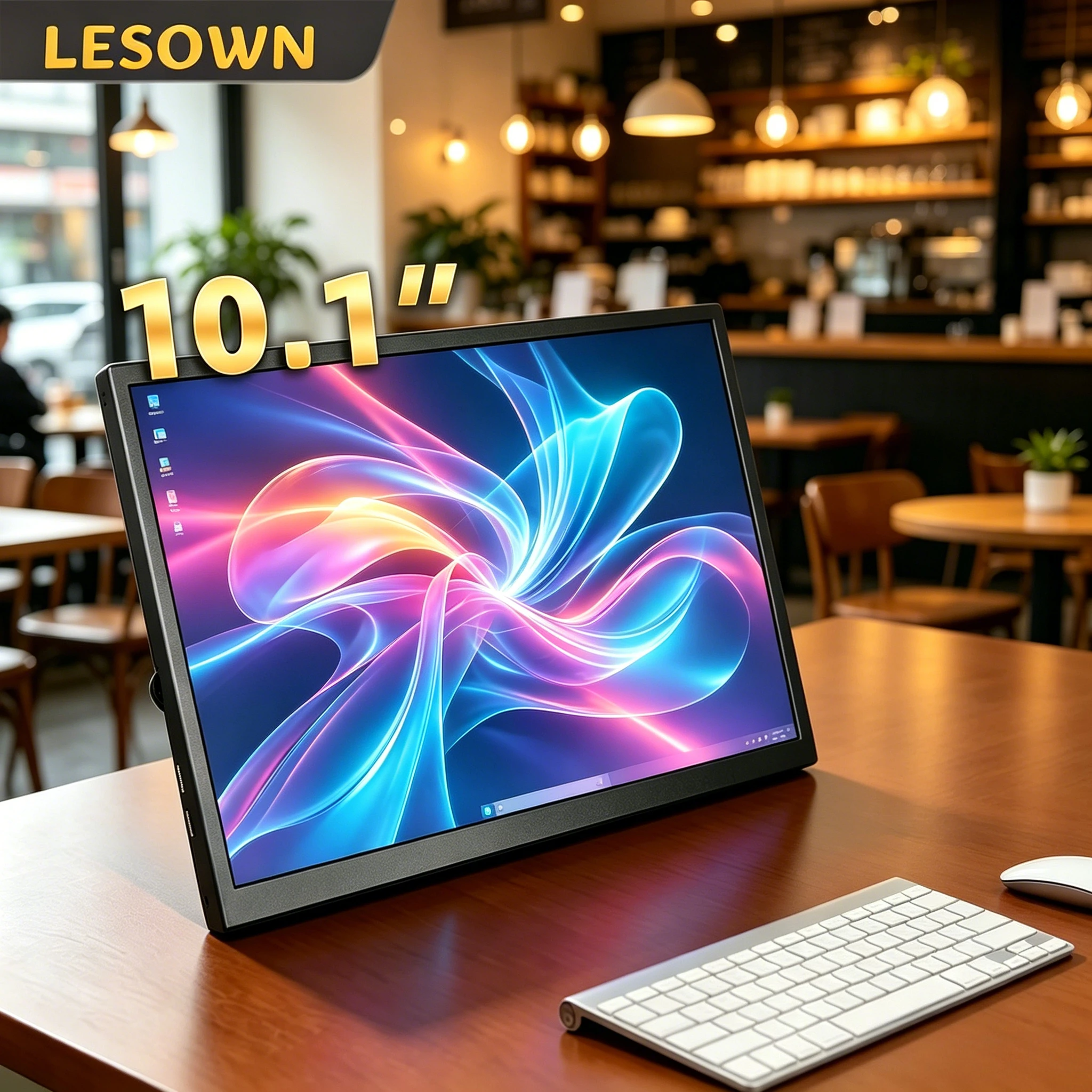 LESOWN Rugged 10.1" Industrial Screen 2560x1600 2K Aluminum Case VESA Mountable for Embedded System Interface