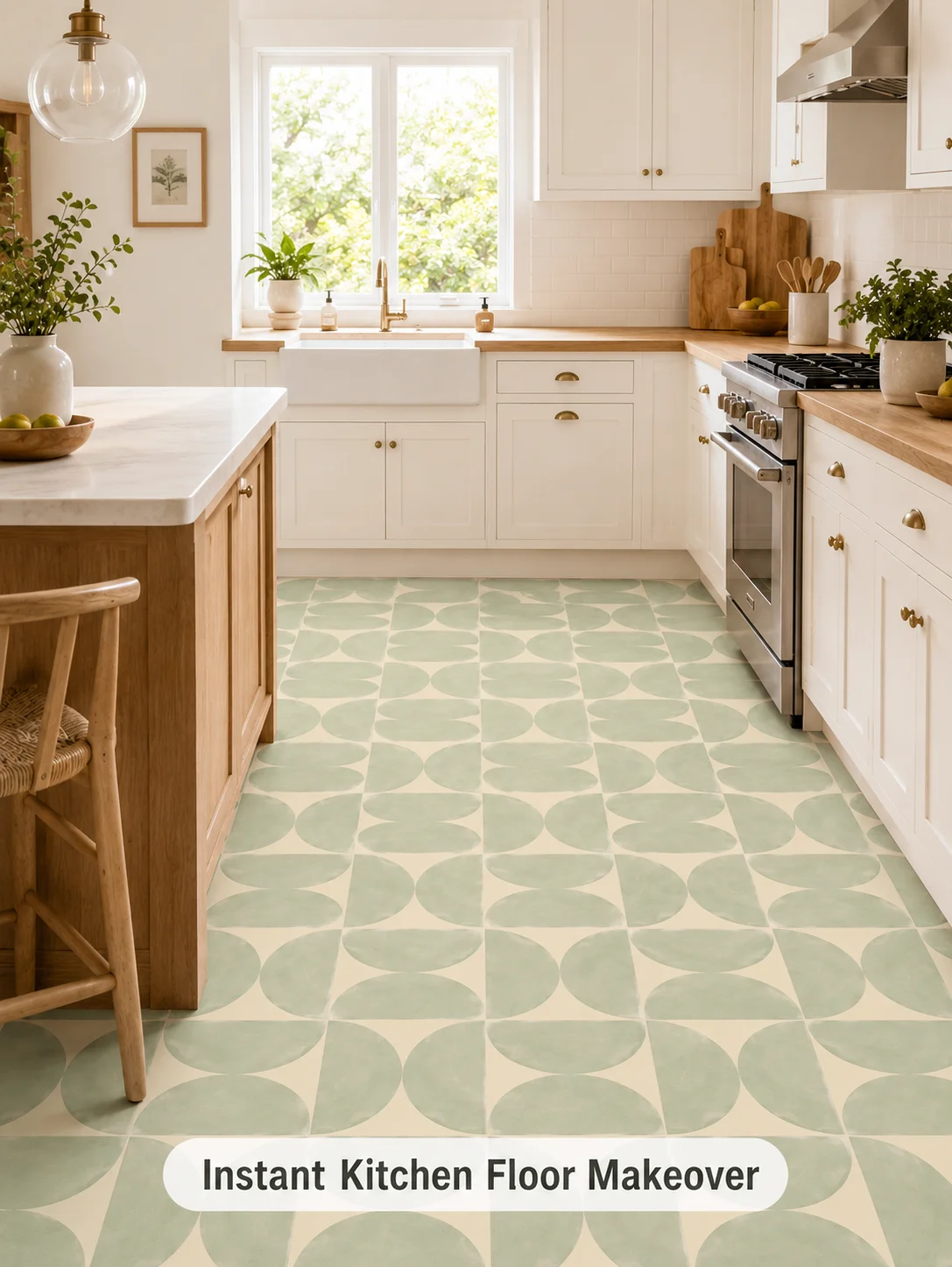 12PCS Scandinavian Geometric Pattern Floor Stickers Thickened Hard Pieces Faux Tile Stickers Strong Adhesion for Cement Walls.