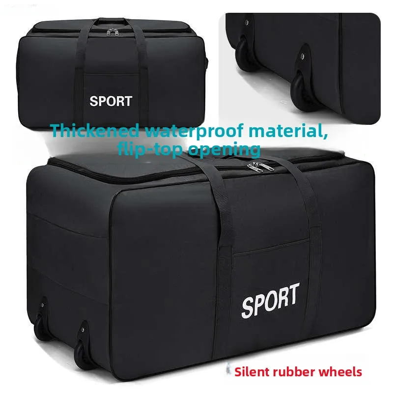 

Большая вместительная сумка для хранения из ткани Оксфорд на колесах для постельного белья в общежитии, вместительная дорожная сумка для студентов, проживающих в общежитии.