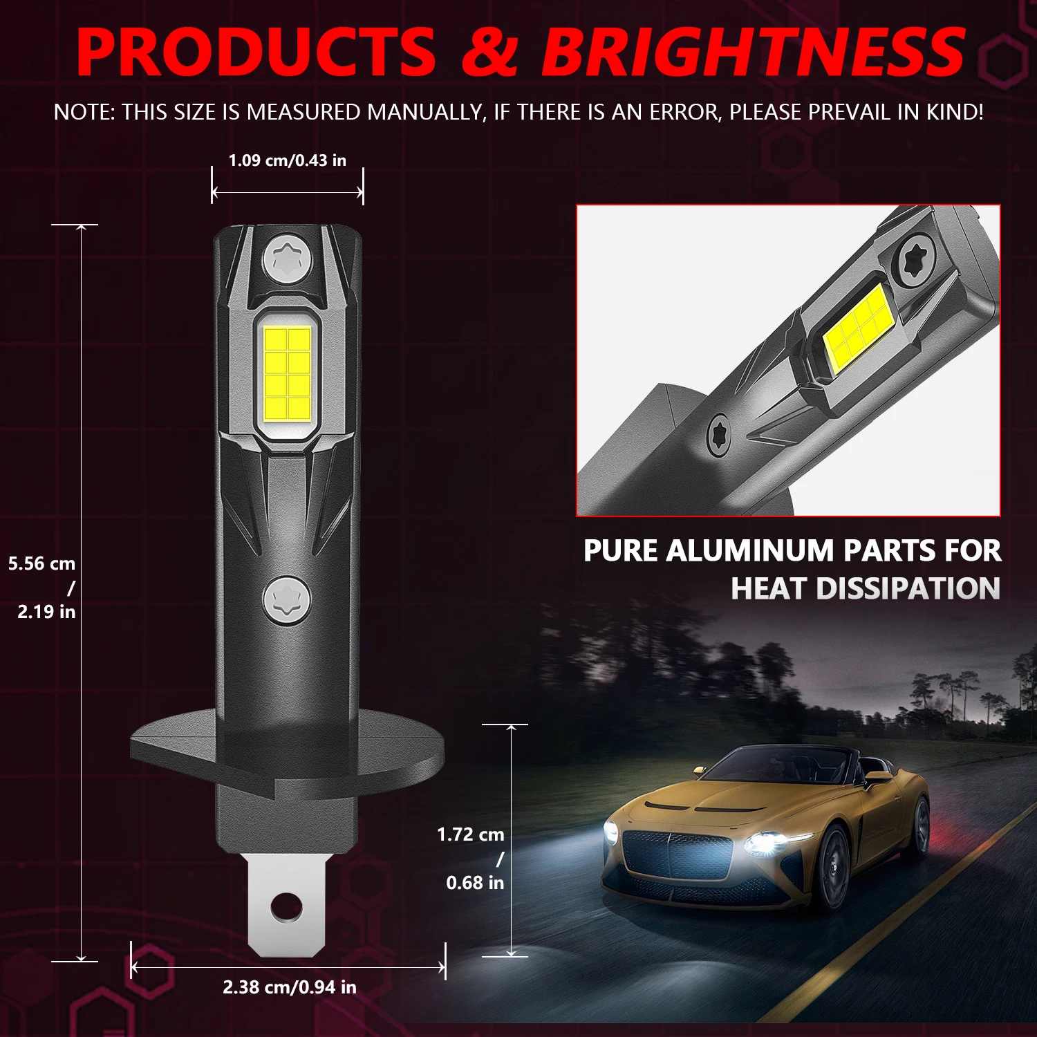 Chftsoan H7 H1 LED Headlight Bulb High Power Headamp Canbus 520W 60000LM 6000K Plug&Play Headlight H3 H4 H7 H11 9005 9006 10-32V