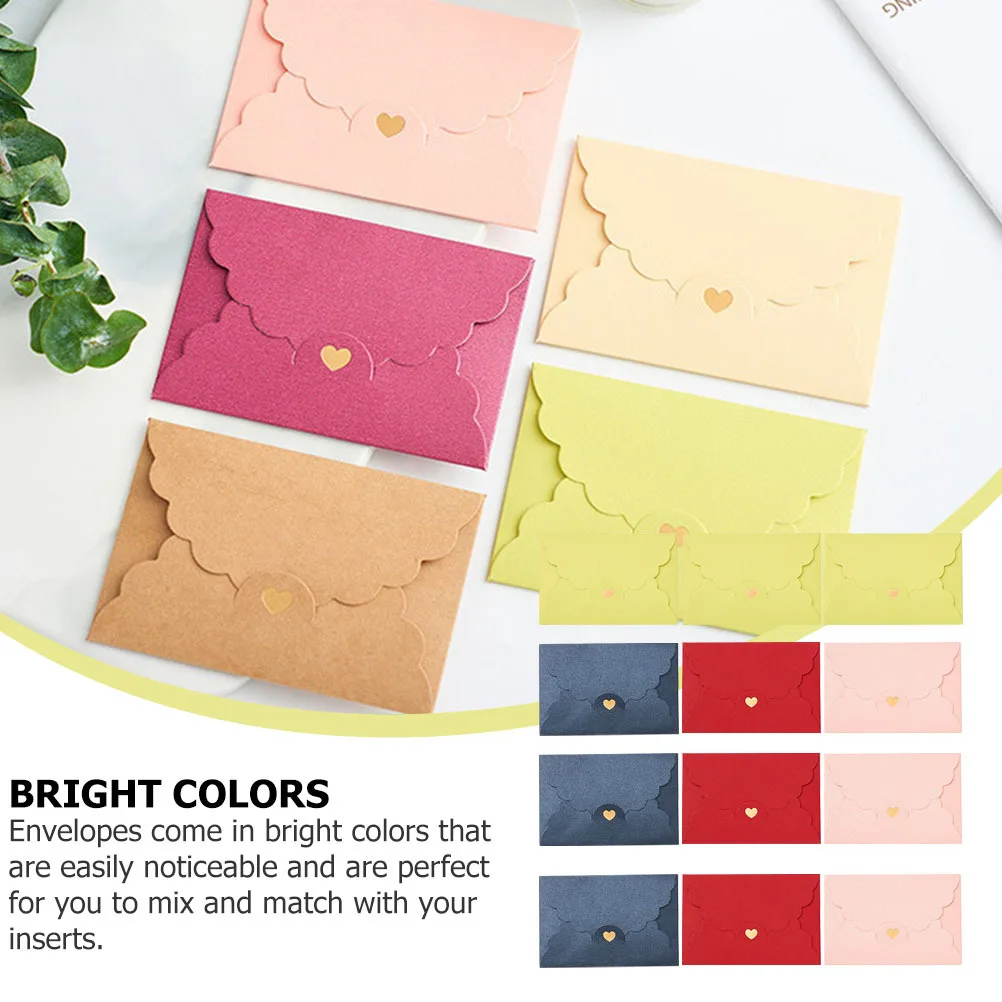 

12Pcs Kraft Paper Envelopes Mini Blank Envelopes Solid Color Gift Card Holder Name Cards Member Cards Packing Stationery