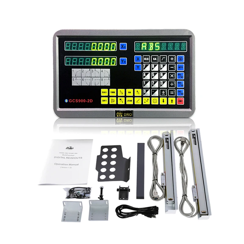 GCS900-2D Digital Readout / Display linear scale for lathe with 2pcs scale encoder Grating digital display meter