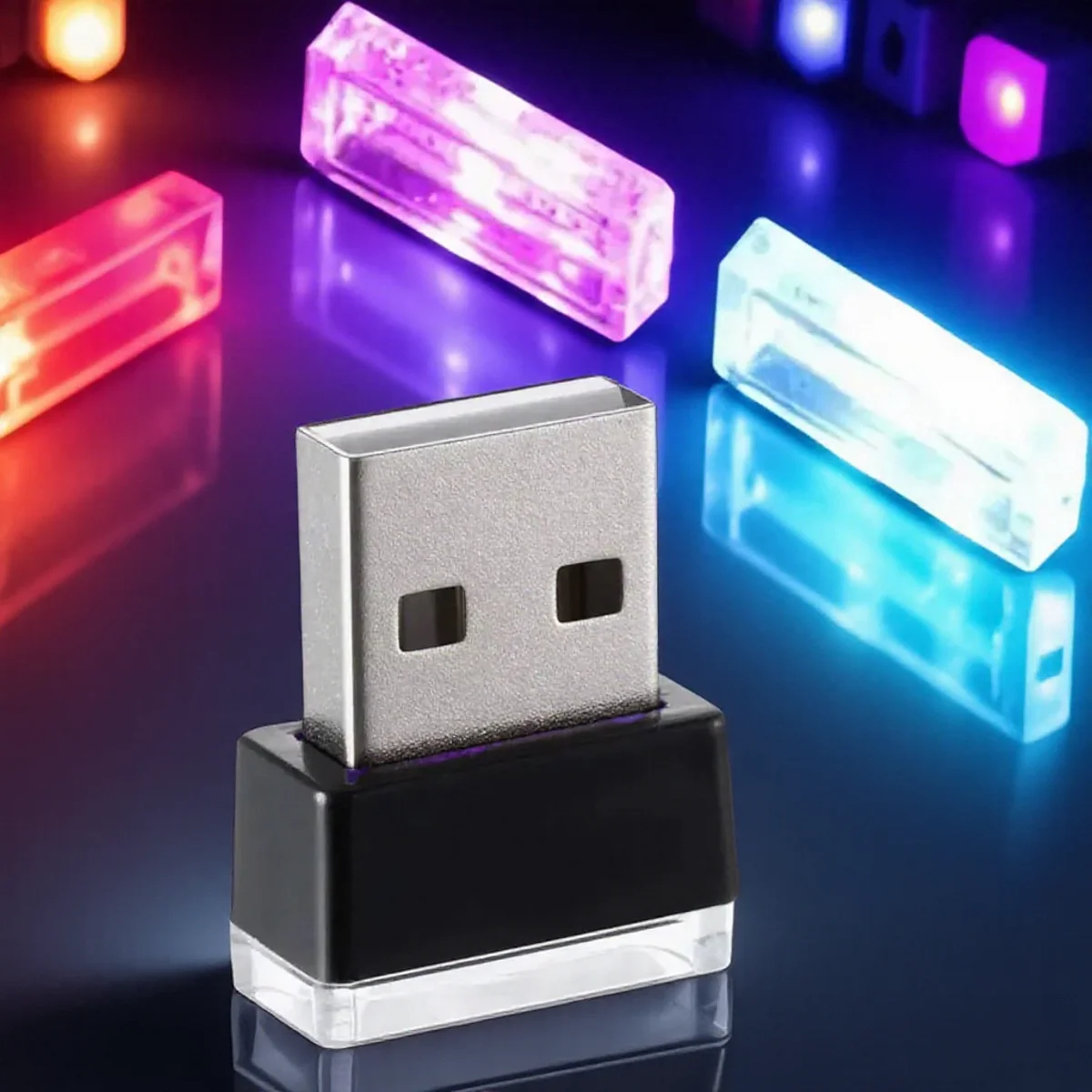 ไฟ LED ภายในรถยนต์แบบมินิ USB สำหรับตกแต่งบรรยากาศ ไฟฉุกเฉินสำหรับยานพาหนะ เสียบและใช้งานได้ทันที แถบไฟ LED 12V