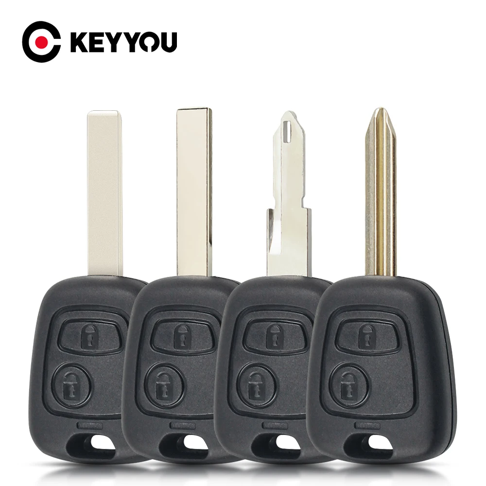 KEYYOU 1PCS 2 Button Remote Car Key Fob Case For Citroen C1 C2 C3 C4 XSARA Picasso Peugeot 307 107 207 407 206 406 306
