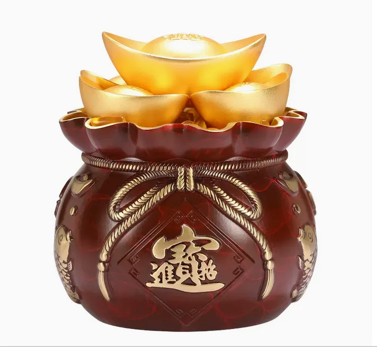 Pure copper creative Jin Yuanbao Money Bag Treasure Bowl Incense Stove craft home living room wine cabinet office desktop decora