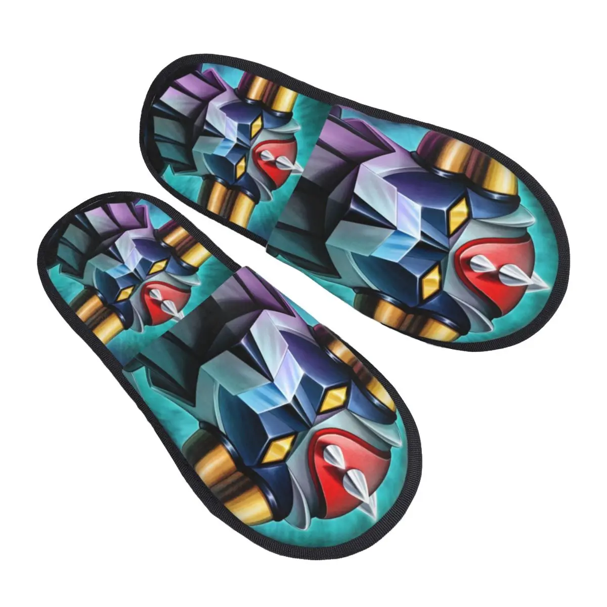 Custom Grendizer Goldrake UFO Robot House Slippers Women Soft Memory Foam Anime Manga Slip On Hotel Slipper Shoes