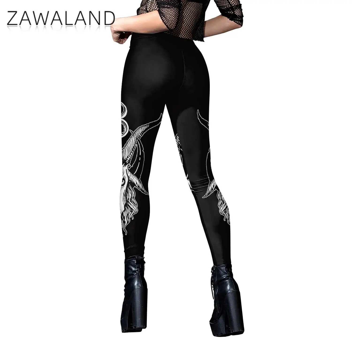 Halloween Skeleton Printing Leggings Steampunk Leggings 3D Printing Tights Fitness Pants Slim Fit Pants Gothic Style Pants