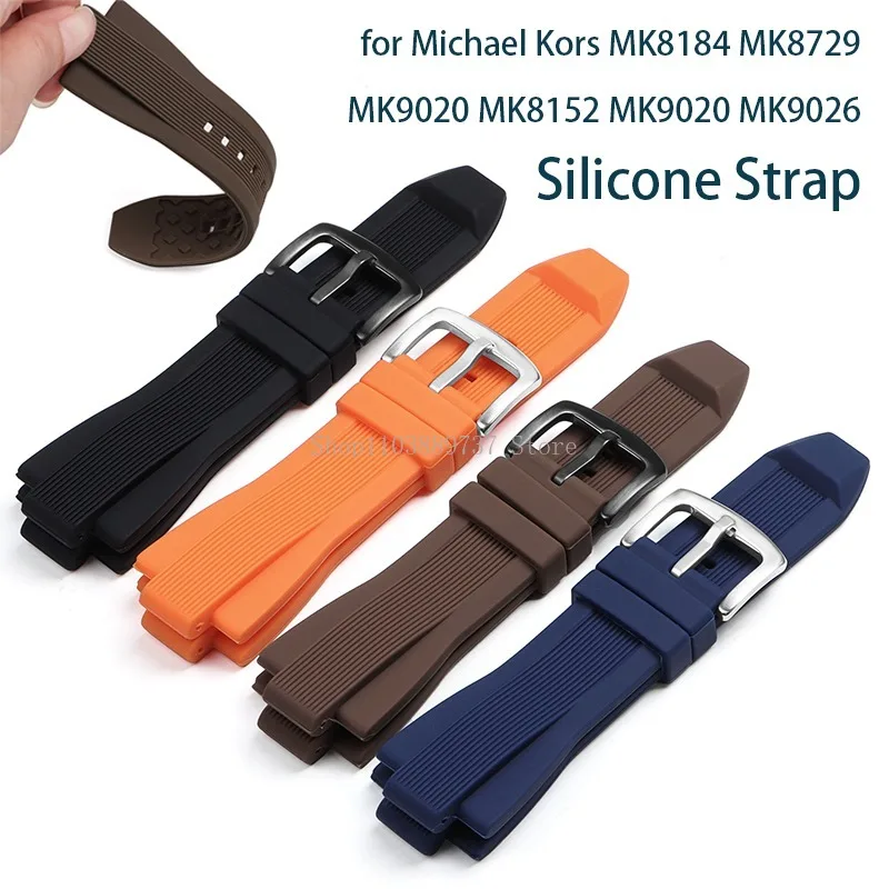 for Michael Kors MK8184 MK8729 MK9020 MK8152 MK9020 MK9026 Silicone Smartwatch Bands Soft Watch Straps Men Women Sport Bracelets