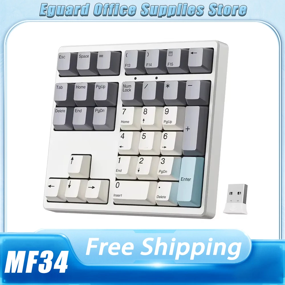 

Magicforce MF34 Mechanical Keypad Dual mode USB/2.4G Wireless Numeric Keypad PBT Keycap Hot-Swap Gaming Keyboard 34Keys Office