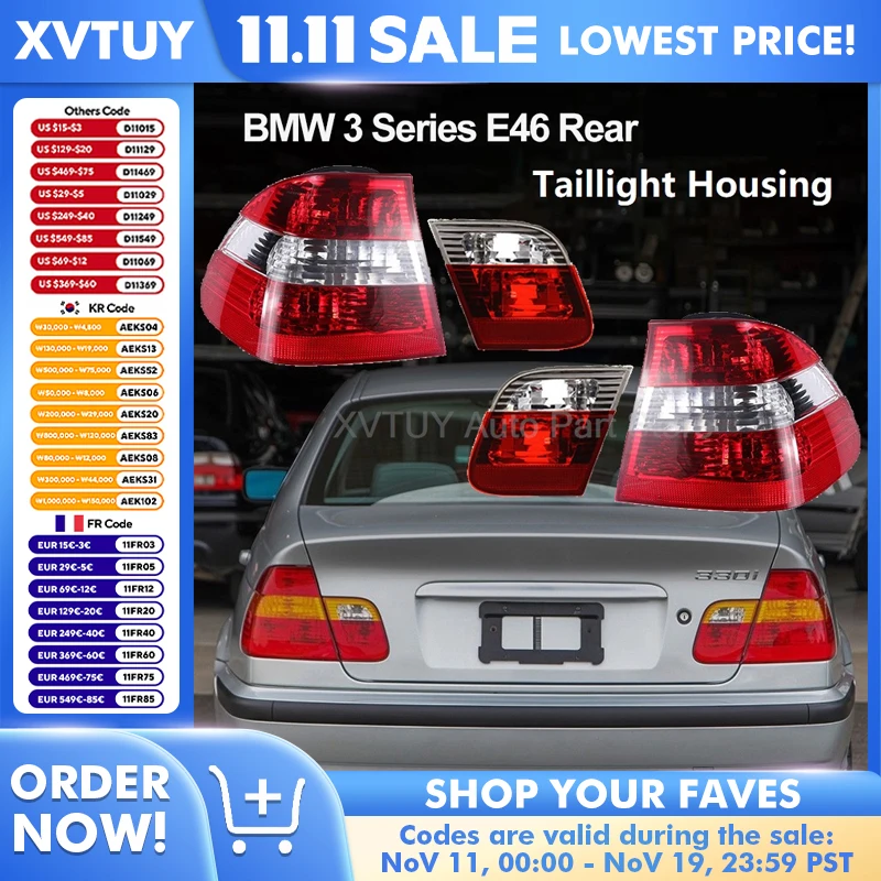 

Для BMW 3 серии E46 задний фонарь заднего тормоза задние фонари анти-задний корпус заднего фонаря столкновений только корпус без ламп в комплект