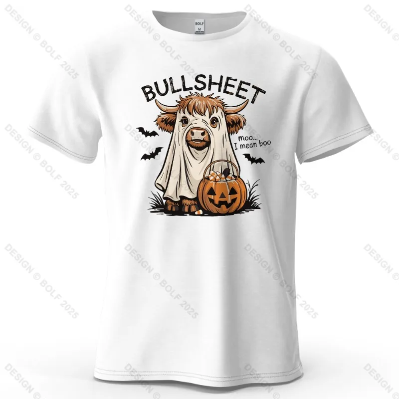 Pumpkin Ghost Cow Cartoon Printed Men's and Women's Fashion Trend Short Sleeve Summer New Soft Skin Friendly Casual T-shirt