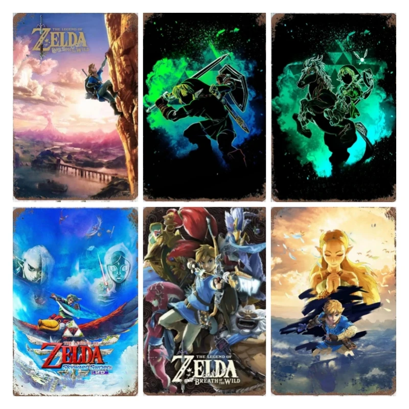 Zelda Story of The Hero Time Decor Poster Vintage Tin Metal Sign Decorative Plaque for Bar Man Cave Club Wall Decoration