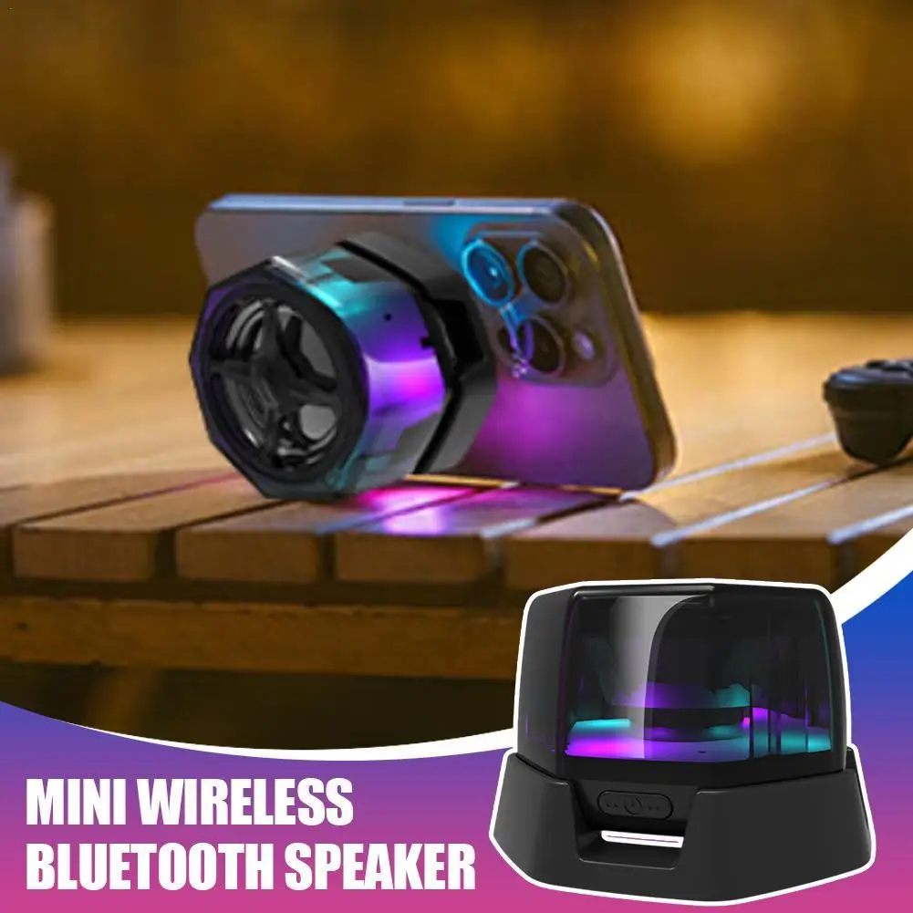 Magnetic Bluetooth speaker RGB mini portable speaker magnetic phone holder wireless sound box Bluetooth speaker tower