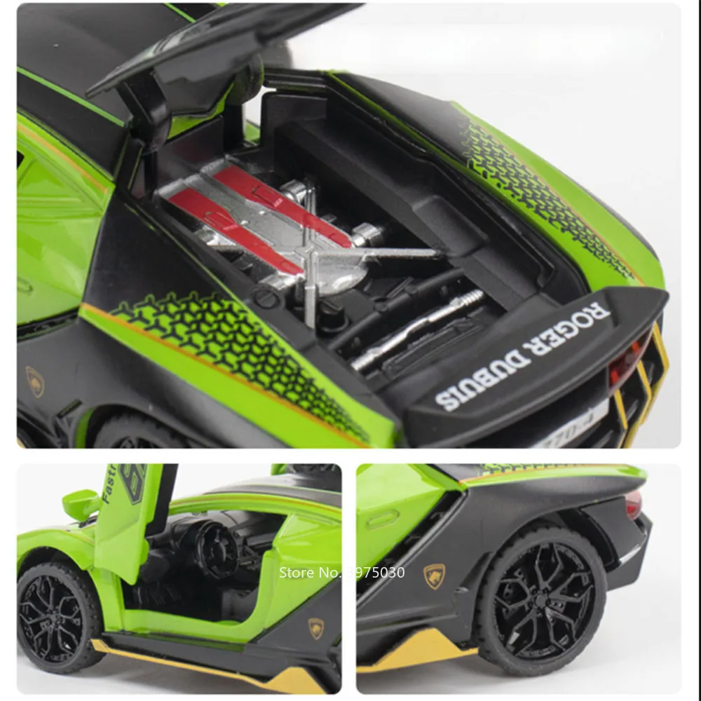 Schaal 1:32 LP770-4 Legering Modellen Auto's Diecast Speelgoed Rubberen Banden Supercar Lichte Muziek Trek Sportwagen Jongens Collectie Geschenken