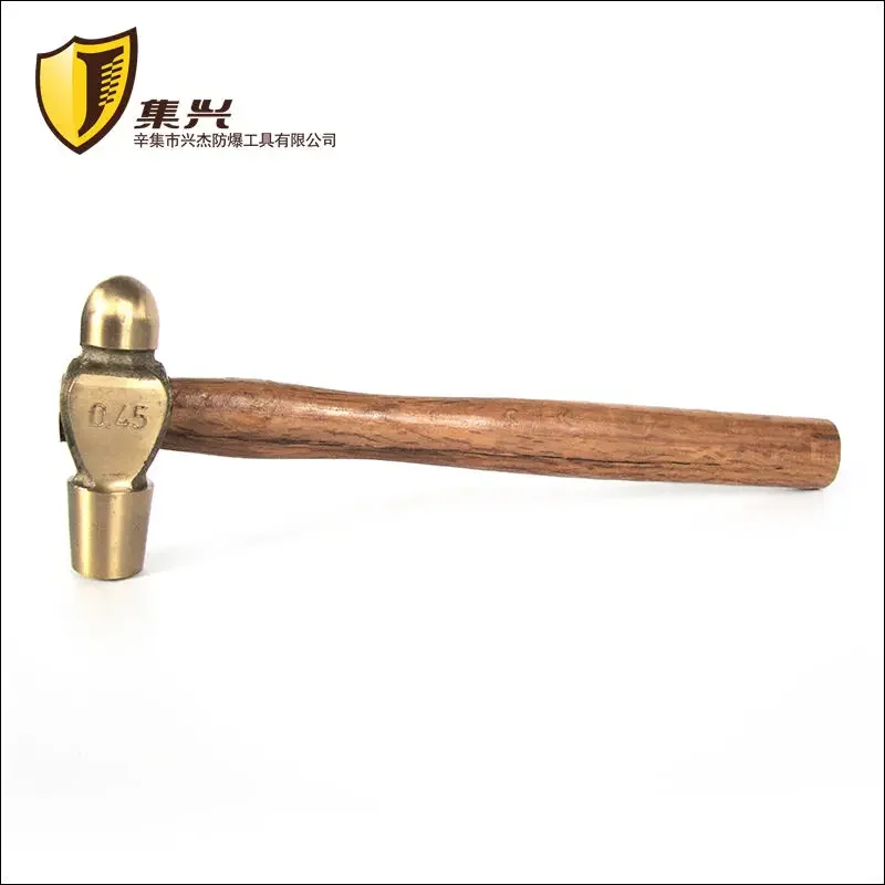 Nail Hammer, Copper Hammer, Hand Hammer, Wooden Handle, Round Head Hammer, Explosion-proof, Safe, and Sparkless Hand 1P-3P