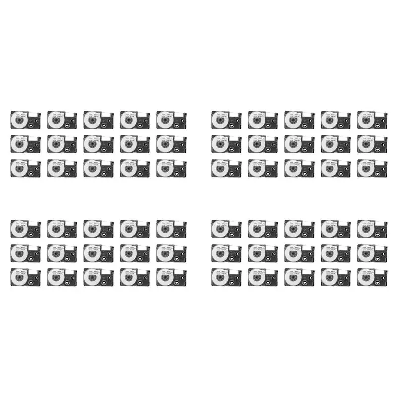 ABDE-60 Pack 9Mm Black On White Label Tape Label Maker Compatible With KL-120, KL-60, KL-100, KL750B, KL750, KL7200