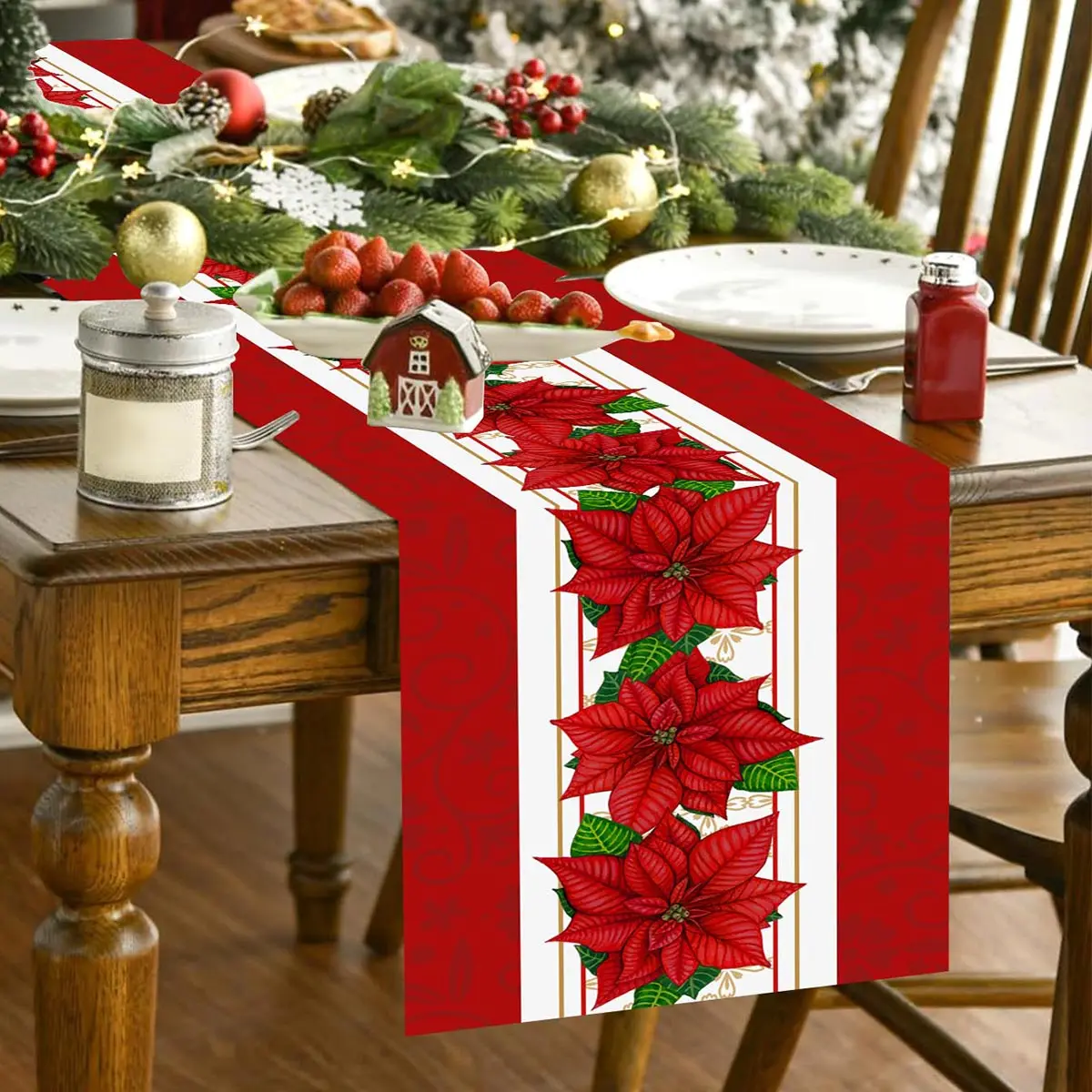 Christmas Table Runner Merry Christmas Decor Xmas Table Cover For Home 2024 Family Party Supplies Xmas Party Decors Gifts 2025