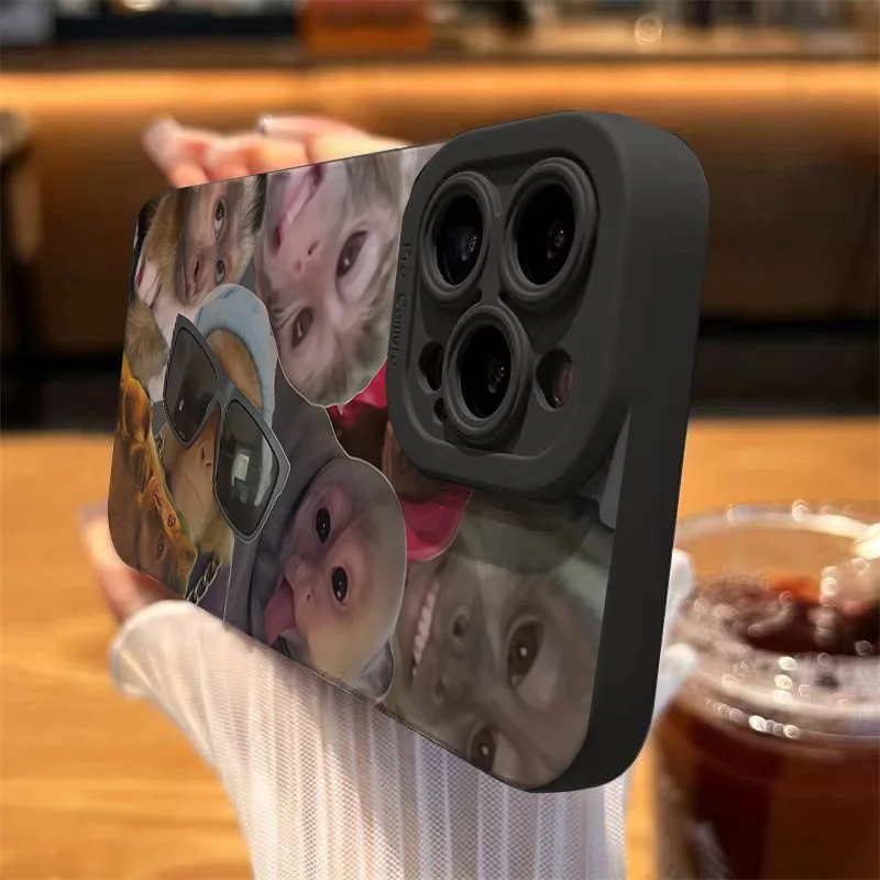 New Creative Monkey Pattern Phone Case For iPhone 11 12 13 14 15 16 Pro Max XS X XR 7 8 Plus SE2 Shockproof Soft Silicone Cover image 2