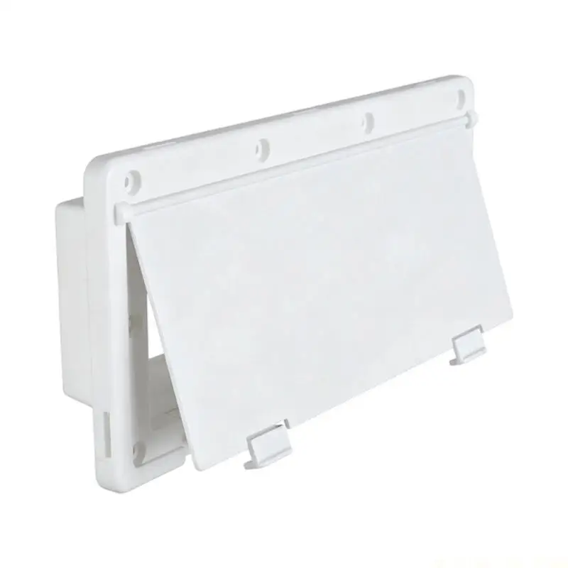 J0MA Motorhome Exterior Wall Vent Cover Radiator Vent Cover, White ABS Side Opening Cover for Wall Mount Service and Repair