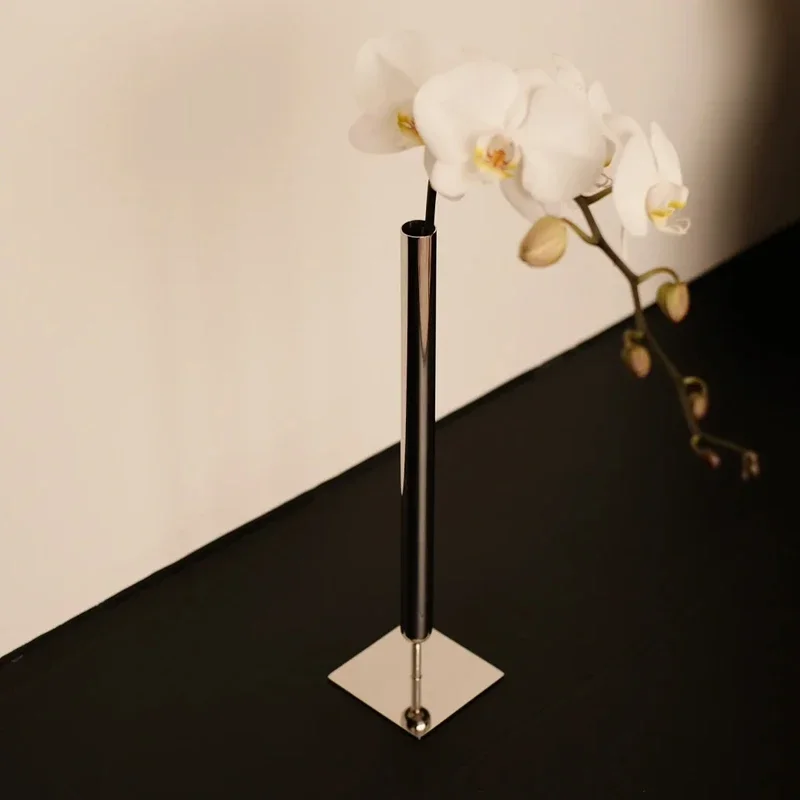 Stainless Steel Vase Europe Elegant Luxury Minimalist Vases Aesthetic Art Flowerpot Home Room Table Decoration Accessories
