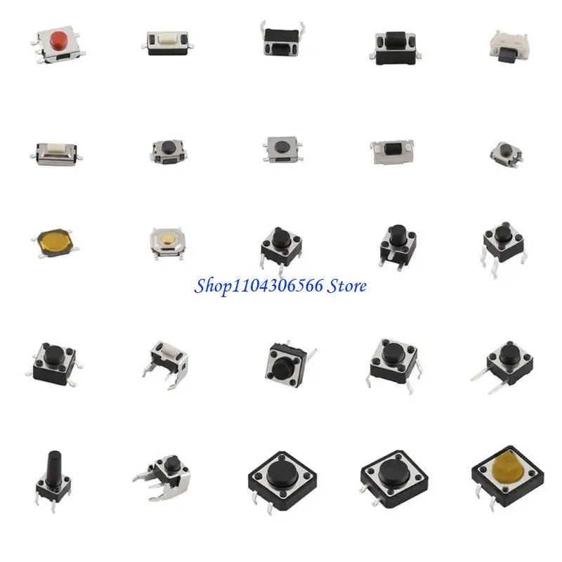 02DD 125Pcs Push Button Switch Micro Momentary Tact Switch Assortment