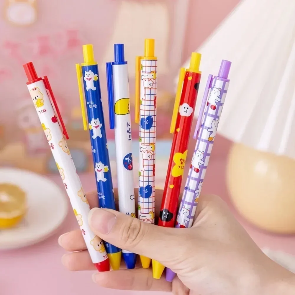 20pcs Christmas Cartoon Back Black Gel Pens Green Ink Cartoon Ballpoint Gingerbread Man Snowman Cute Elk Office Signature Pens