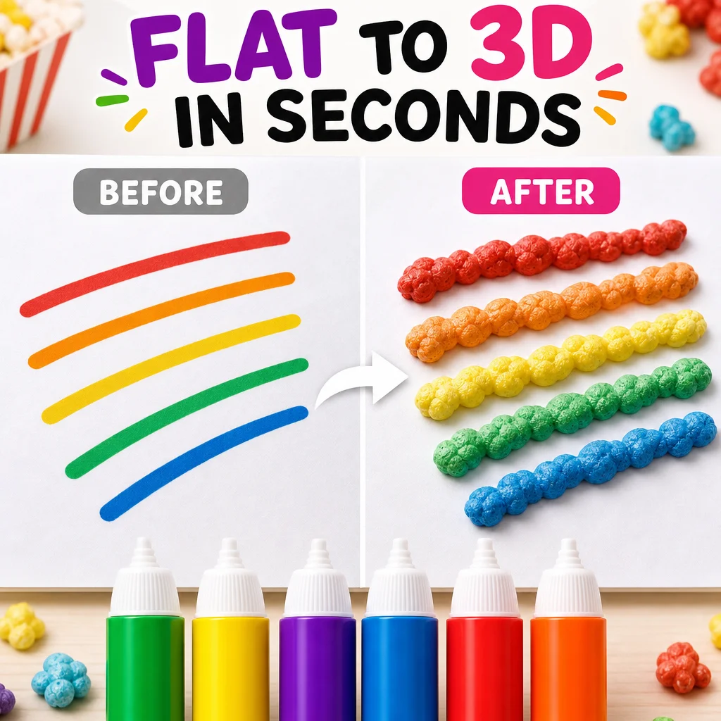 6色3Dポップコーンペン アートペン 多色描画ペン DIYク - Art Craft Journal のレビューと価格
