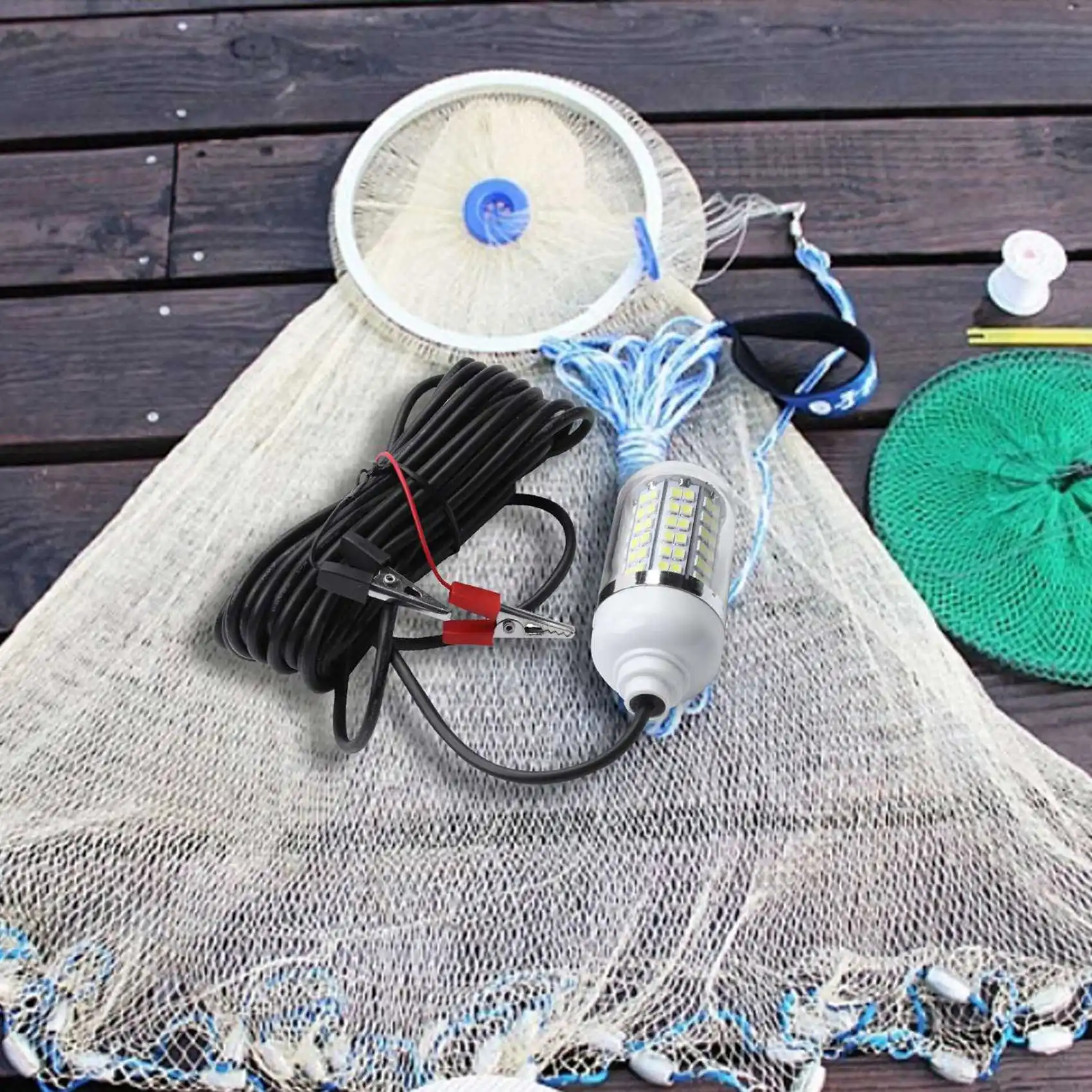 ABFU-3X 12V 15W Fishing Light 108Pcs 2835 LED Underwater Fishing Light Lures Fish Finder Lamp Attracts Prawns Squid Krill