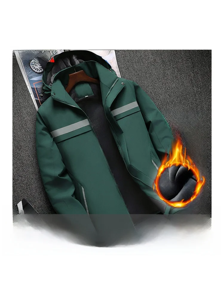 

Men's Workwear Cotton Jaet plus Size Warmth Outerwear for Construction Site Wear Resistant Cold Proof Heavy Du Coat