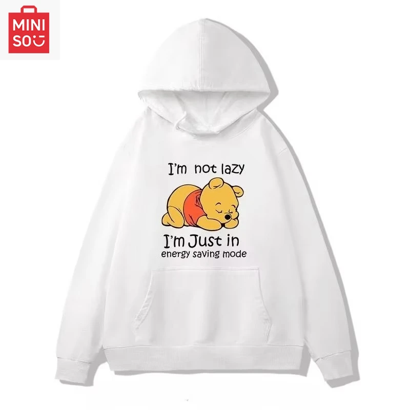 

MINISO no lanyard trend Disney Winnie the Pooh joint hooded sweatshirt new spring and autumn ins super hot top jacket