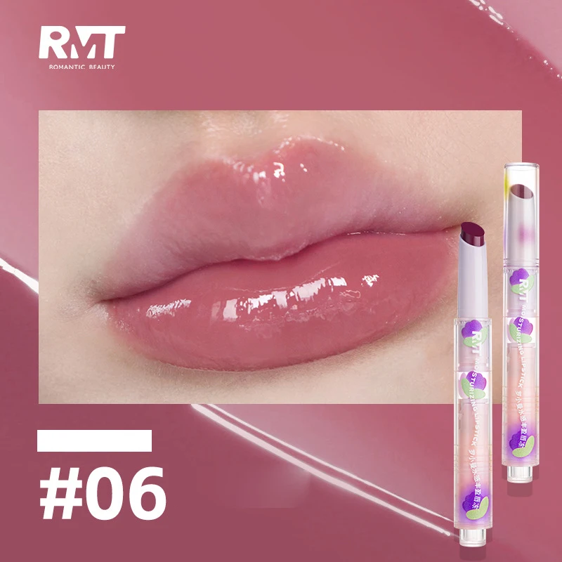 Rmt fruta geléia labial sólido brilho labial com acabamento espelhado shimmer hidratante multi-uso para mancha labial óleo bálsamo lama plumping maquiagem
