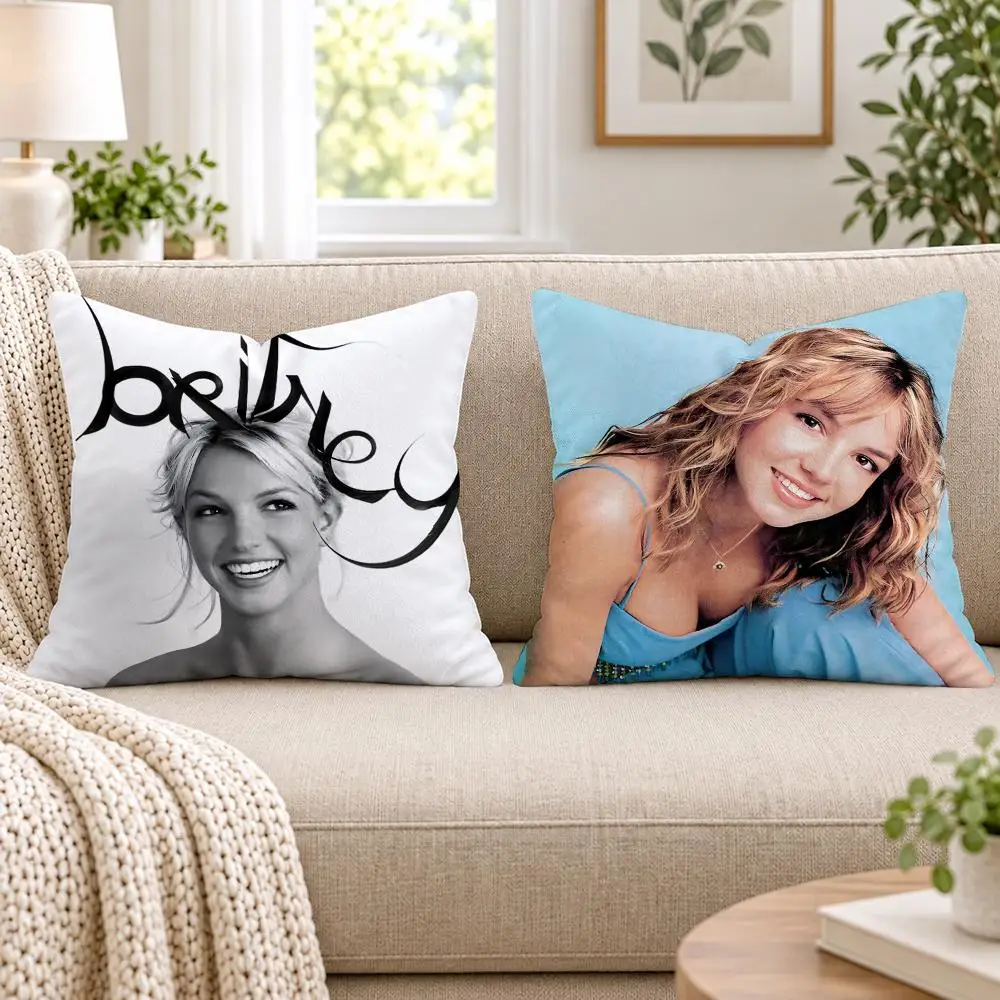 Singer B-Britney Spears Cushion Cover Short Plush Double-Sided Printing Sofa Bedroom Living Room Throw Pillow Cover Home Decor