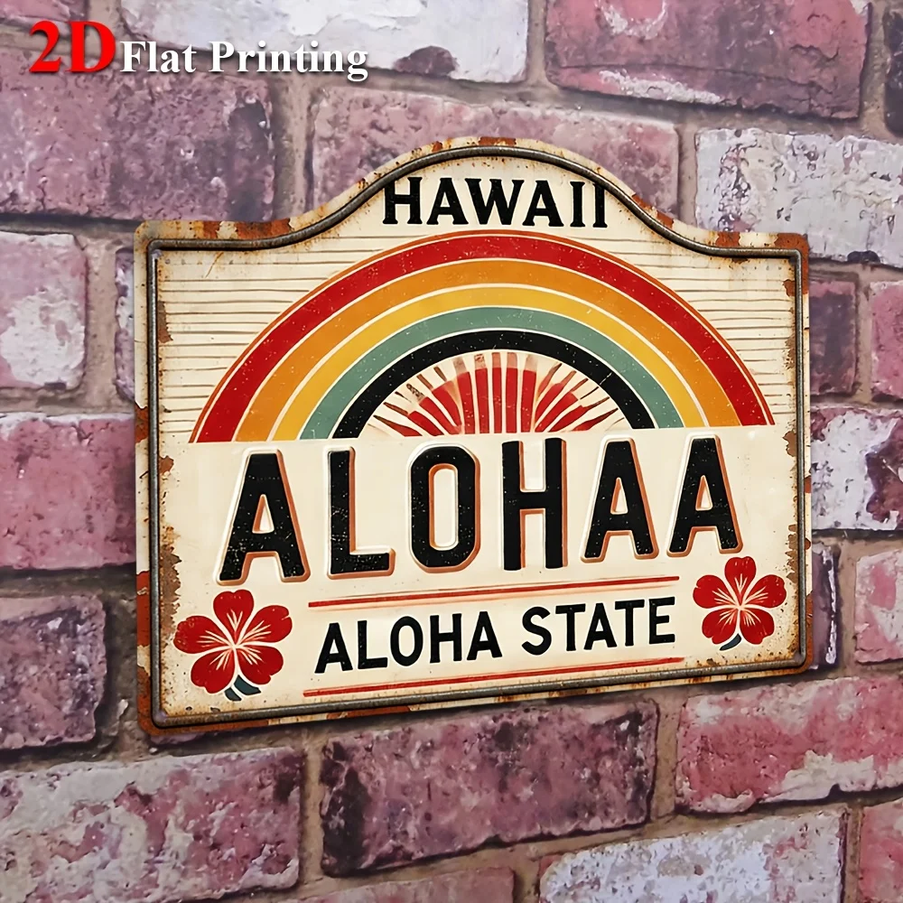 1pc, 2D Flat, Signs Metal Sheet Painting 