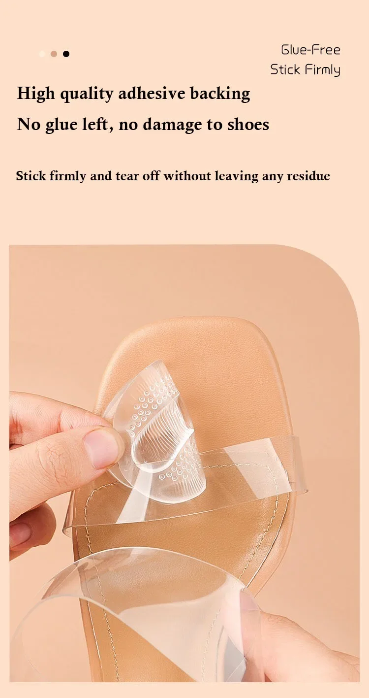 1 Paar Vorfußpolster für Sandalen und High Heels, Silikon-GEL, unsichtbare Halbpolster, rutschfeste Aufkleber, verdickte, selbstklebende Polster, neu. – Detail 9