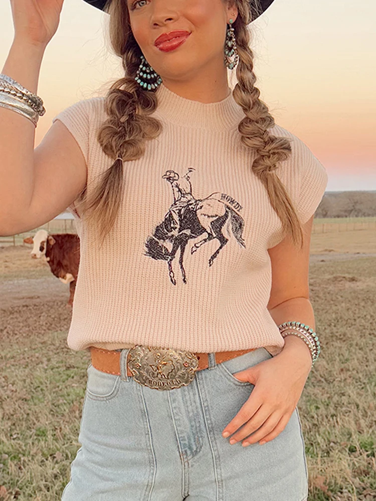 

Summer New Loose Knitted ort Sve T-irt Women's round Ne Print Casual Sle Polyester Blend Comfortable Streetwear