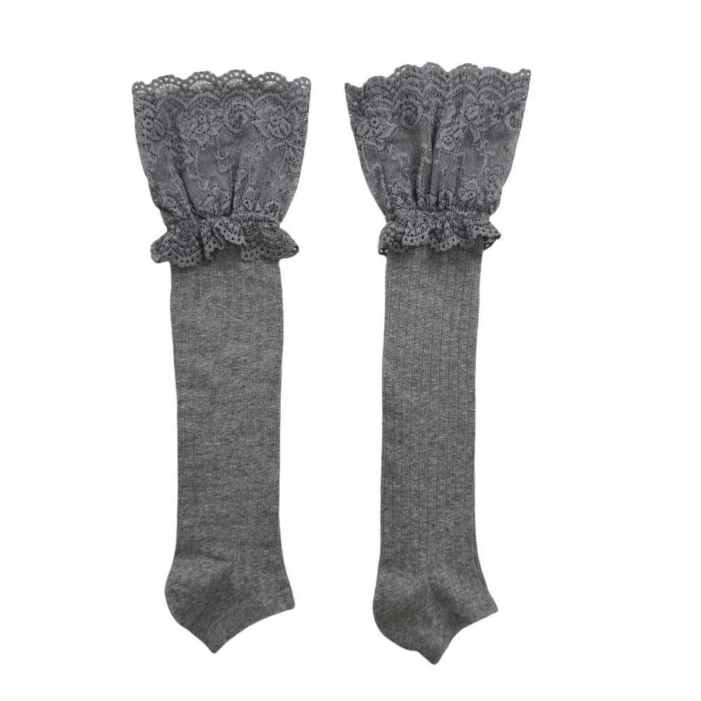 

Comfortable Cotton Over Knee Stockings Lolita Japanese Style Long Tube Socks Ultra-Thin Solid Color Lace Boot Thigh Sock Women