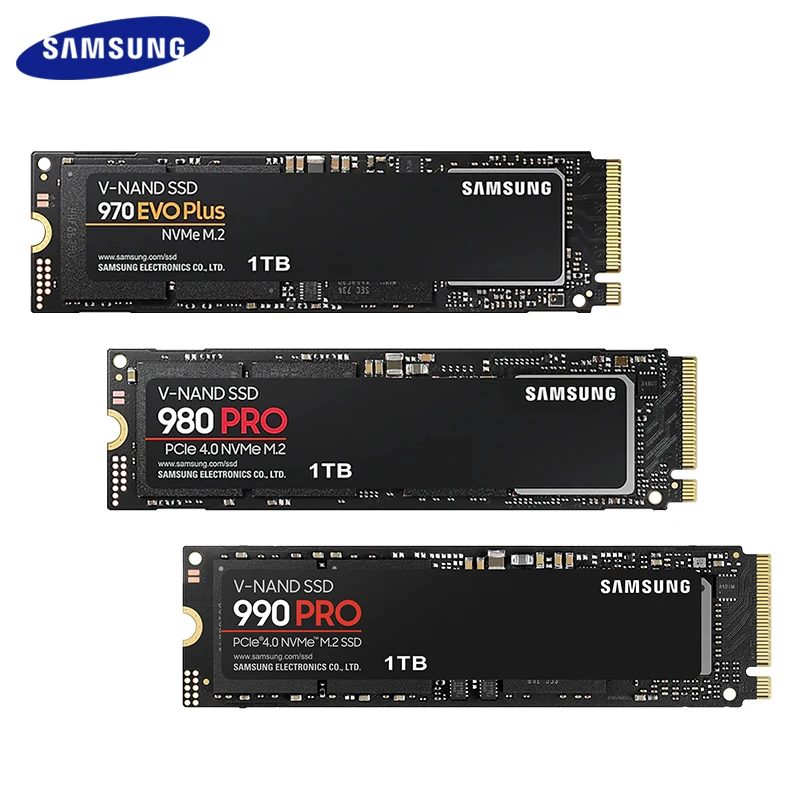 سامسونج الأصلي SSD NVME M2 PCIe 2 تيرا بايت 1 تيرا بايت 500GB 250GB 970EVO زائد 980PRO 990PRO عالية السرعة الحالة الصلبة القرص الصلب الداخلي