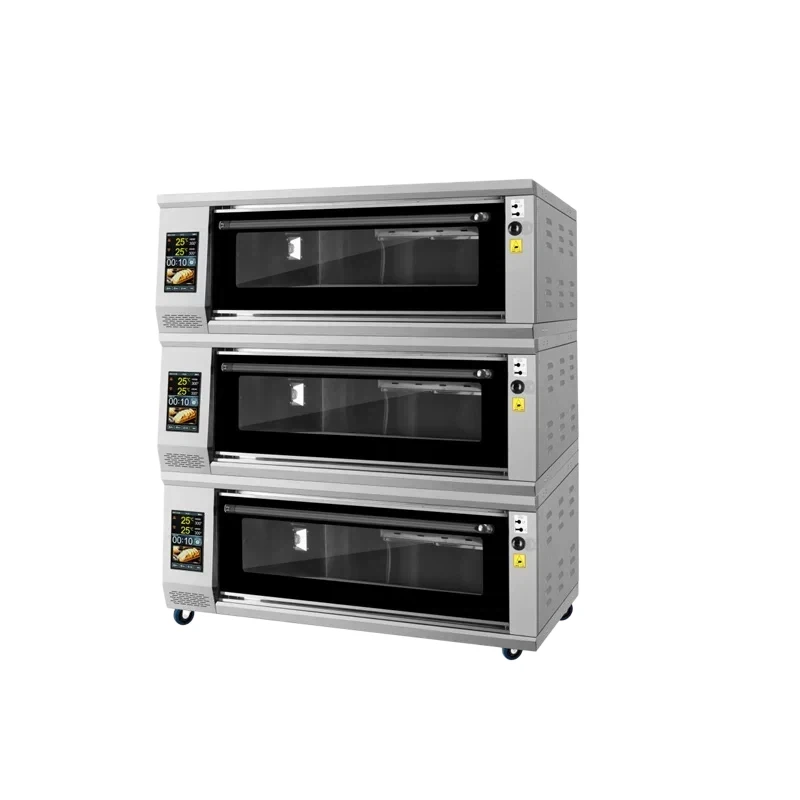 LCD Touch Control Combi Oven for Bakery, Upper+Lower Heating Elements, External Steam Generator, 50 Memory Menus