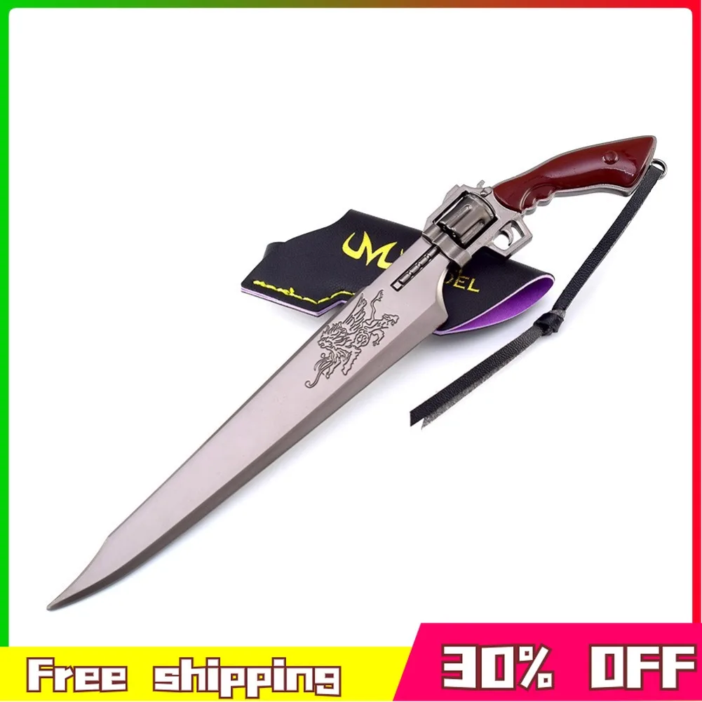 In Stock 22cm Gunblade Anime Figure Sword Game Peripherals Metal Model Desktop Decoration Birthday Gift Toy Can Be Wholesaled