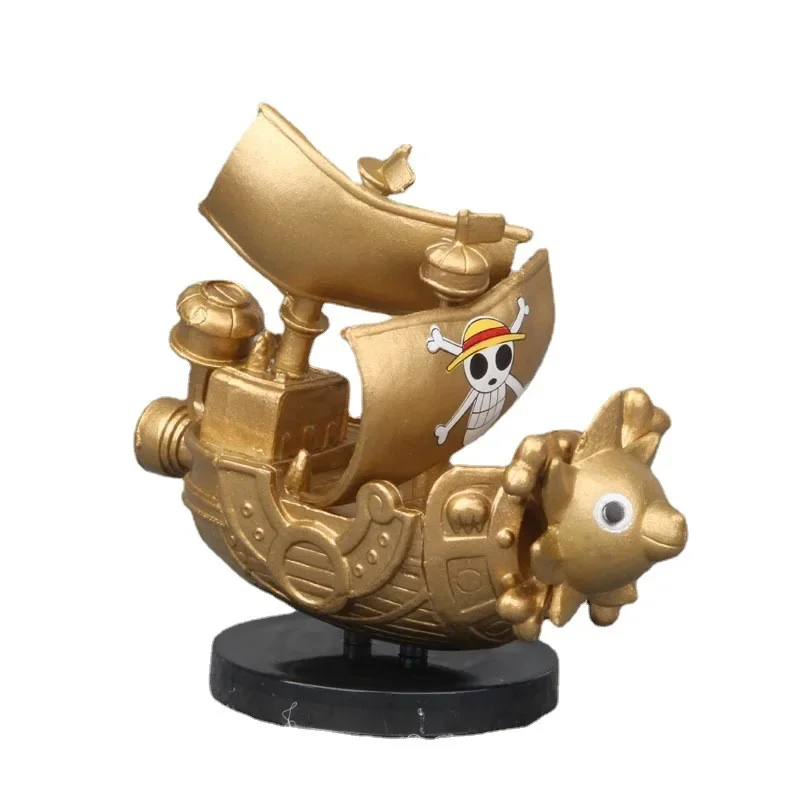 Figura Navio Pirata Anime, Mil Ensolarados, Indo Alegre, Barco da Marinha, Modelo Colecionável, Estátua de PVC, Ornamentos, Presente Infantil, 7cm, 1 Pc