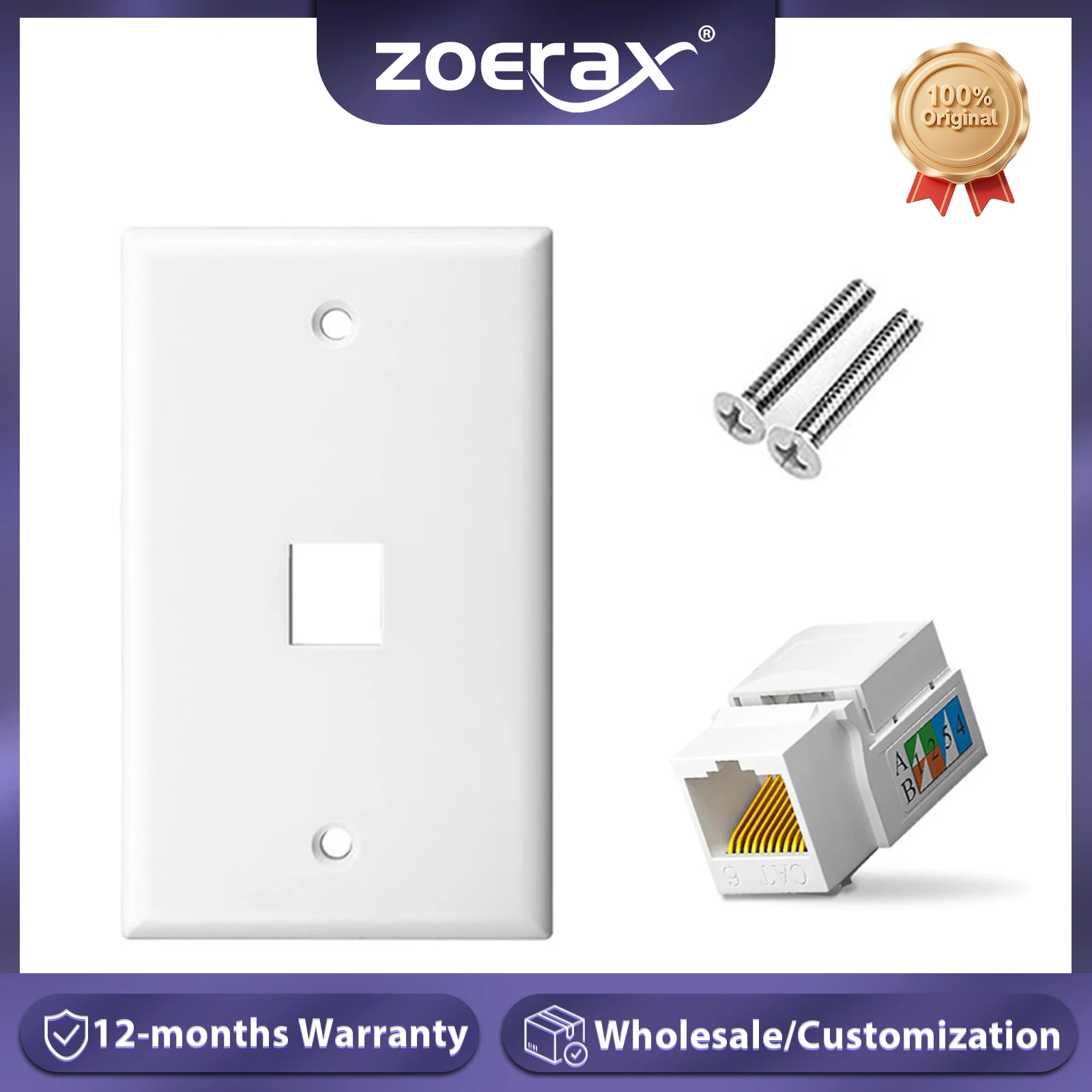 

Сетевой Ethernet-Кабель ZoeRax CAT6 с отверстием для стен, Rj45 Keystone Jack для сетевого кабеля CAT6/CAT5e, настенная пластина RJ45, Jack Plate