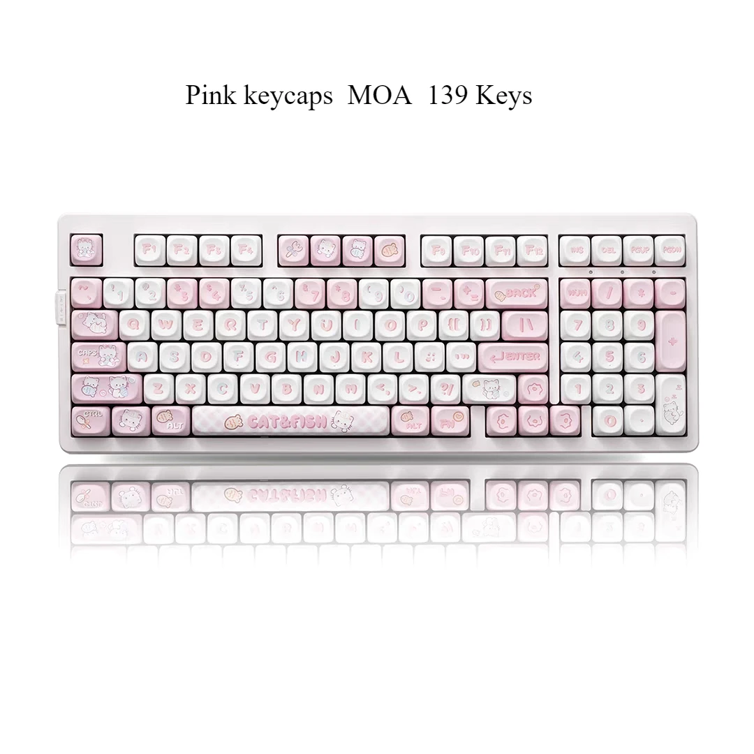 

Pink Keycaps MOA Height Thermal Sublimation Pbt Material Suitable for 108 100 98 87 A75 HI75 68 64 61 and Other Gaming Keyboards