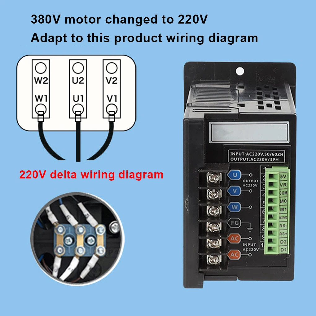 1-in-3-out Motor Inverter Digital 3 Phase Output 50Hz Speeds Control Driver Converter Controller Replacement 750W