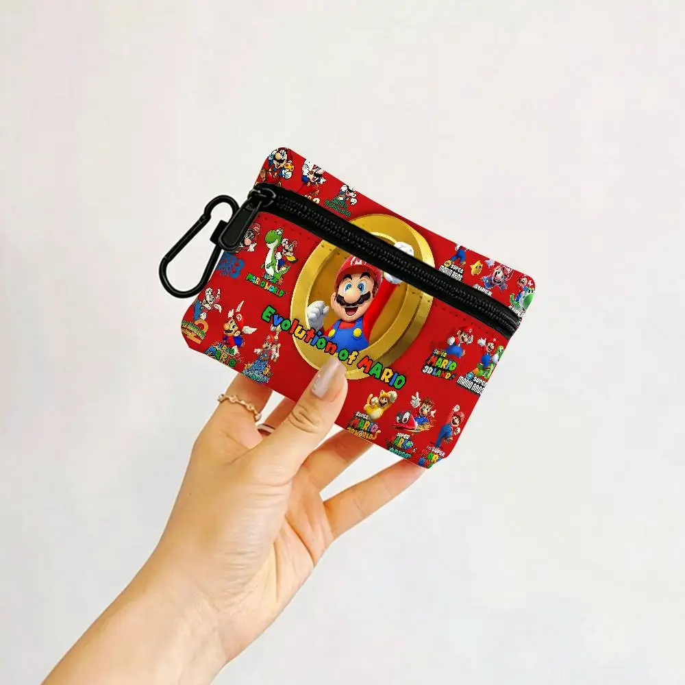 Super Mario Bros Game Waterproof Oxford Cloth Zipper Wallet Portable Hanging Small Coin Purse For Travel view 6